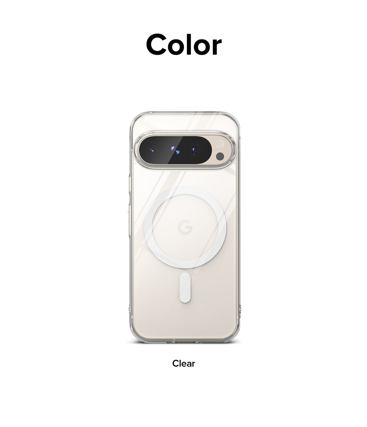 Google Pixel 9 Pro / 9 Case | Fusion Magnetic - Clear phone case with a white magnetic ring on the back.