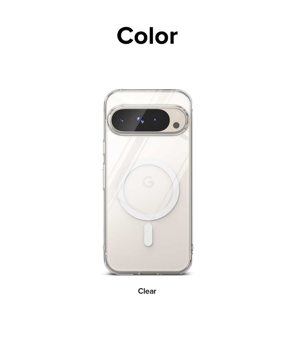 Google Pixel 9 Pro XL Case | Fusion Magnetic - Clear phone case with a white magnetic ring on the back.