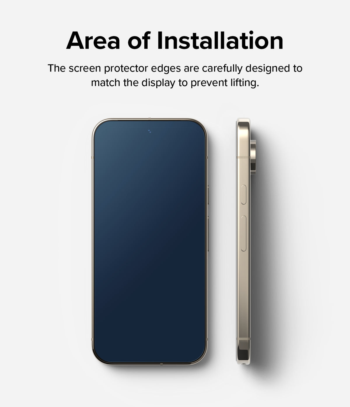 Google Pixel 9 Pro / 9 Screen Protector | Easy Slide Tempered Glass - Google Pixel 9 Pro / 9 Screen Protector - Front and side views of a smartphone showing precise screen protector fit.