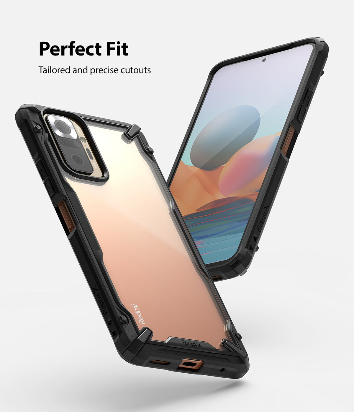 Redmi Note 10 Pro / 10 Pro Max Case | Fusion-X - Black rugged phone case with clear back on a Redmi Note 10 Pro.