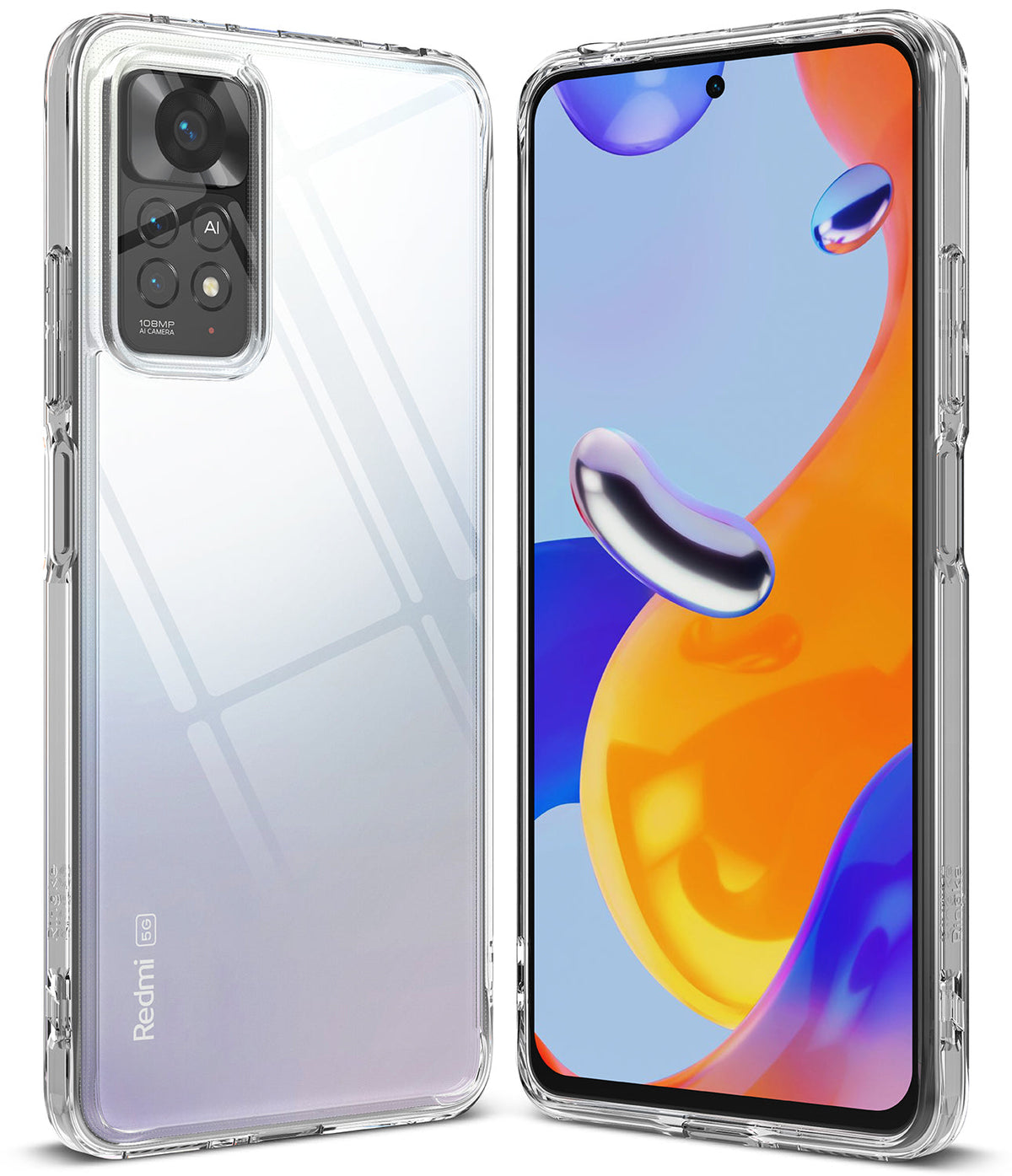 Xiaomi Redmi Note 11 Pro / 11 Pro 5G Case | Fusion - Clear protective phone case showing front and back views.