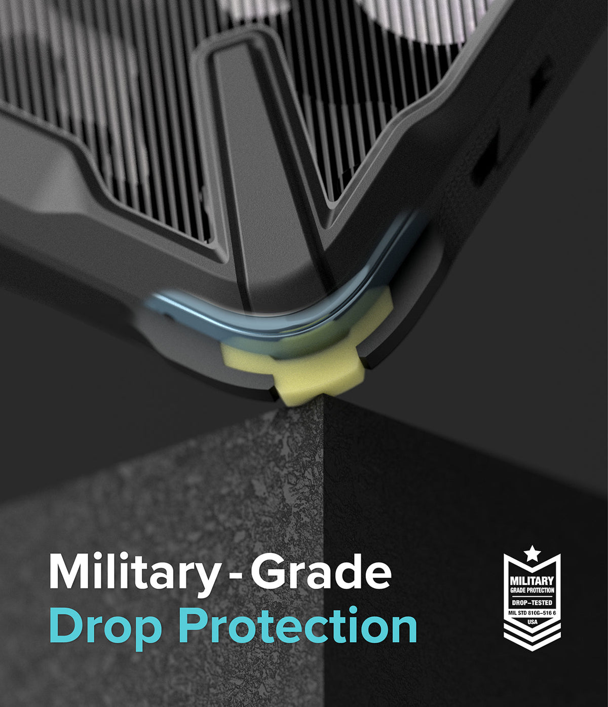 Redmi Note 11 Pro Plus Case | Fusion-X Plus - Close-up of a phone case corner absorbing impact with military-grade protection.