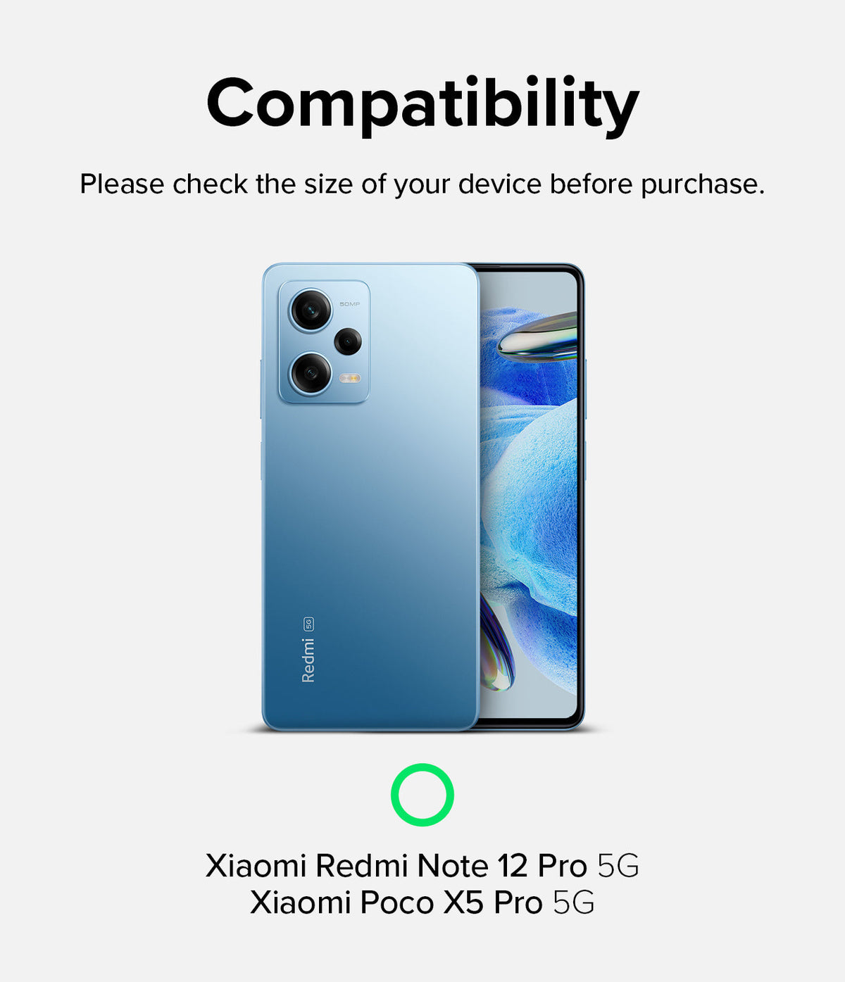 Redmi Note 12 Pro 5G / Poco X5 Pro 5G Case | Fusion-X - Blue smartphone showing back and front with compatibility text.