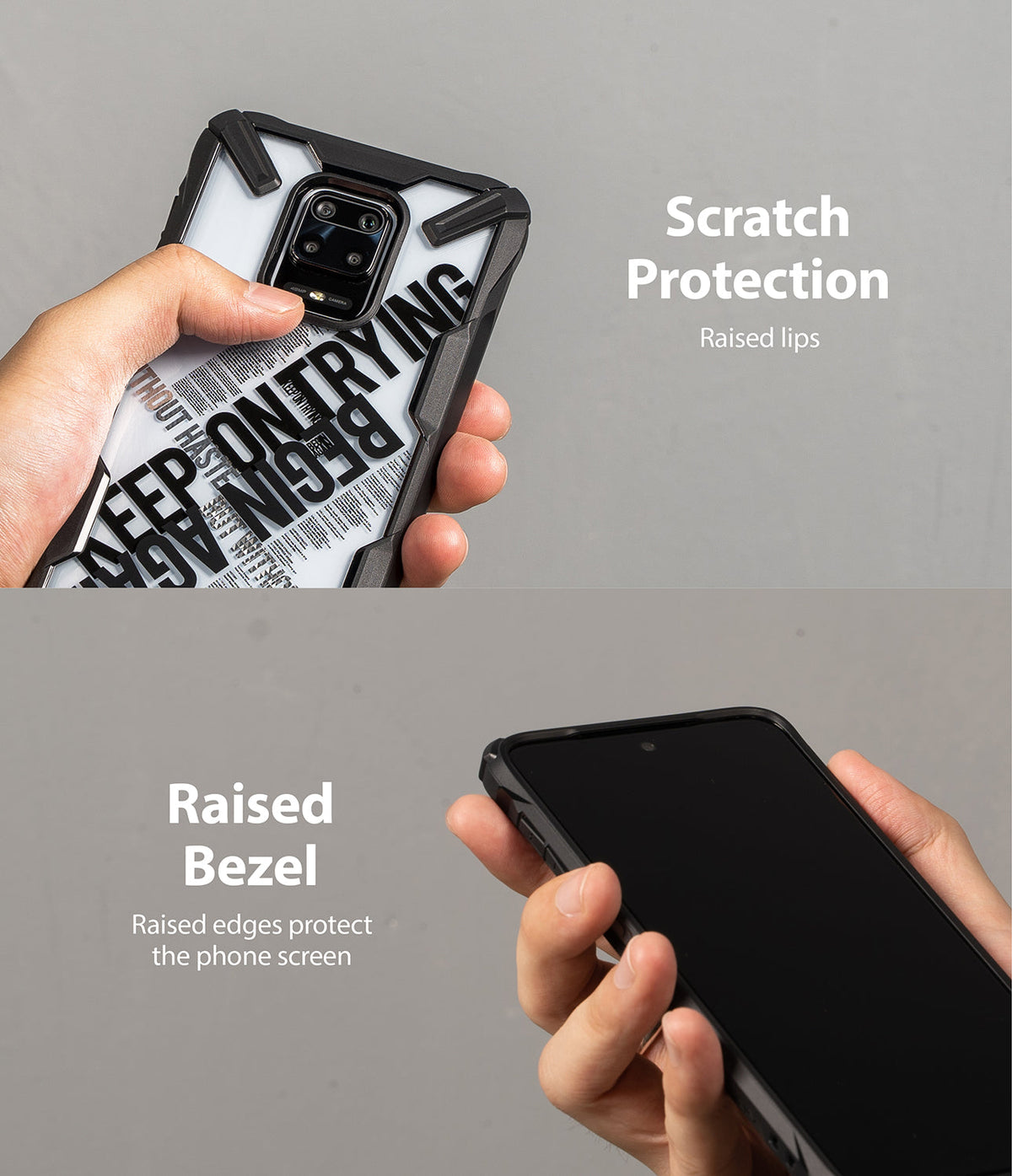 Redmi Note 9 Pro / 9 Pro Max Case | Fusion-X Design 02. Cross - Rugged phone case with raised edges and screen protection.