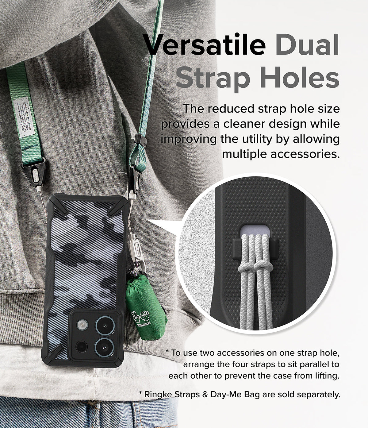 Xiaomi Redmi Note 13 Pro / Poco X6 Case | Fusion-X - Phone case with dual strap holes, showing a lanyard and accessory.