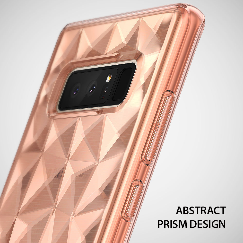 Galaxy Note 8 Case | Air Prism - Rose gold phone case with a geometric, faceted prism texture on the back.