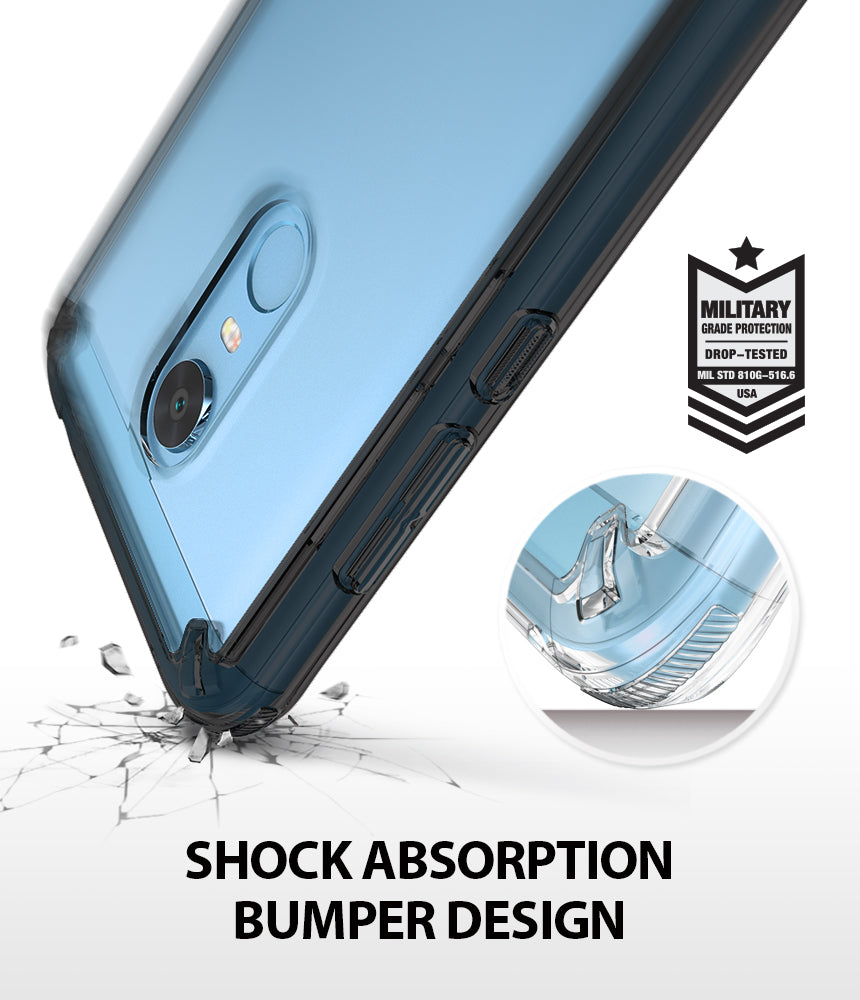 Redmi Note 5 / 5 Plus | Fusion - Smoke black phone case with shock-absorbing bumper and military-grade drop protection.