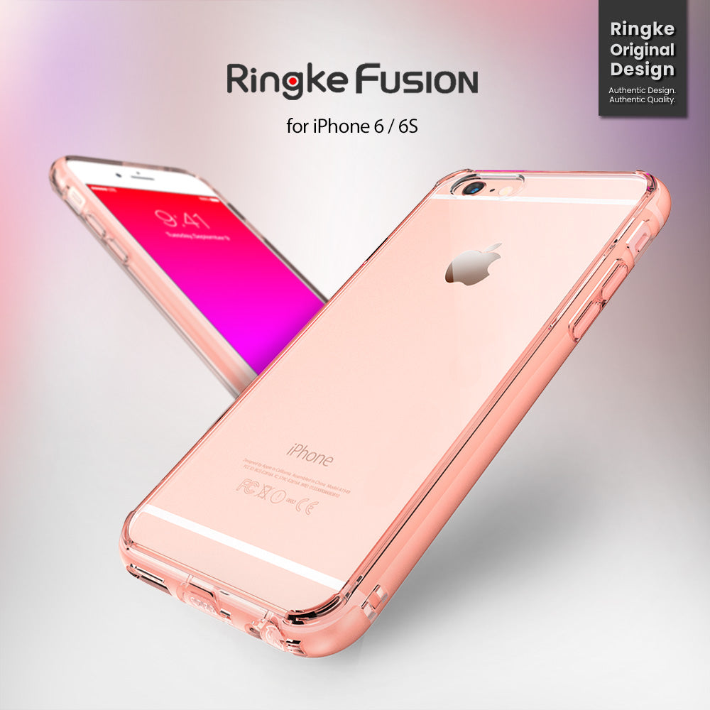iPhone 6s / 6 Case | Fusion - Clear protective case on a rose gold iPhone 6s showing front and back views.