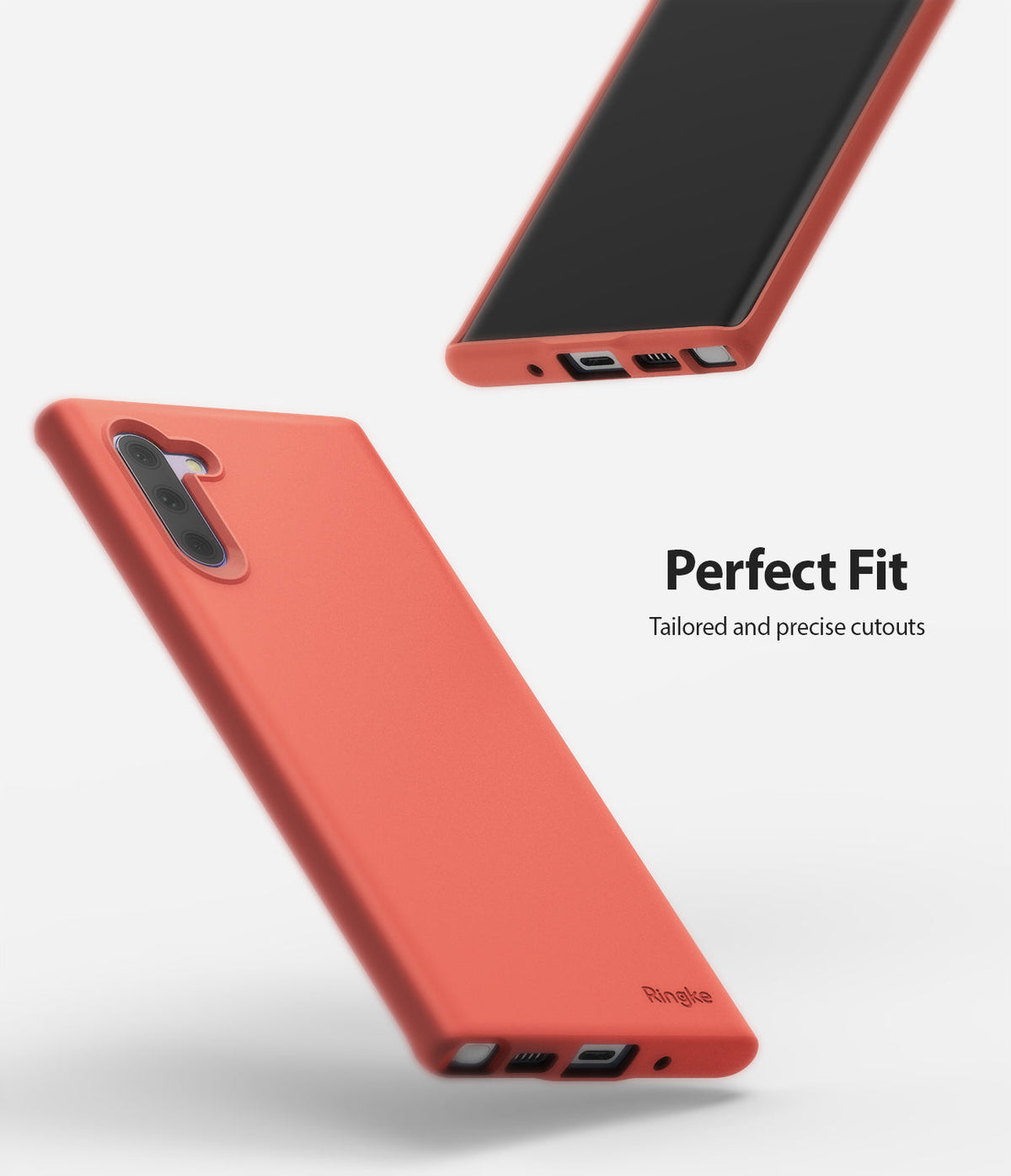 Galaxy Note 10 Case | Air-S - Coral phone case showing camera, charging port, and speaker cutouts on a white background.