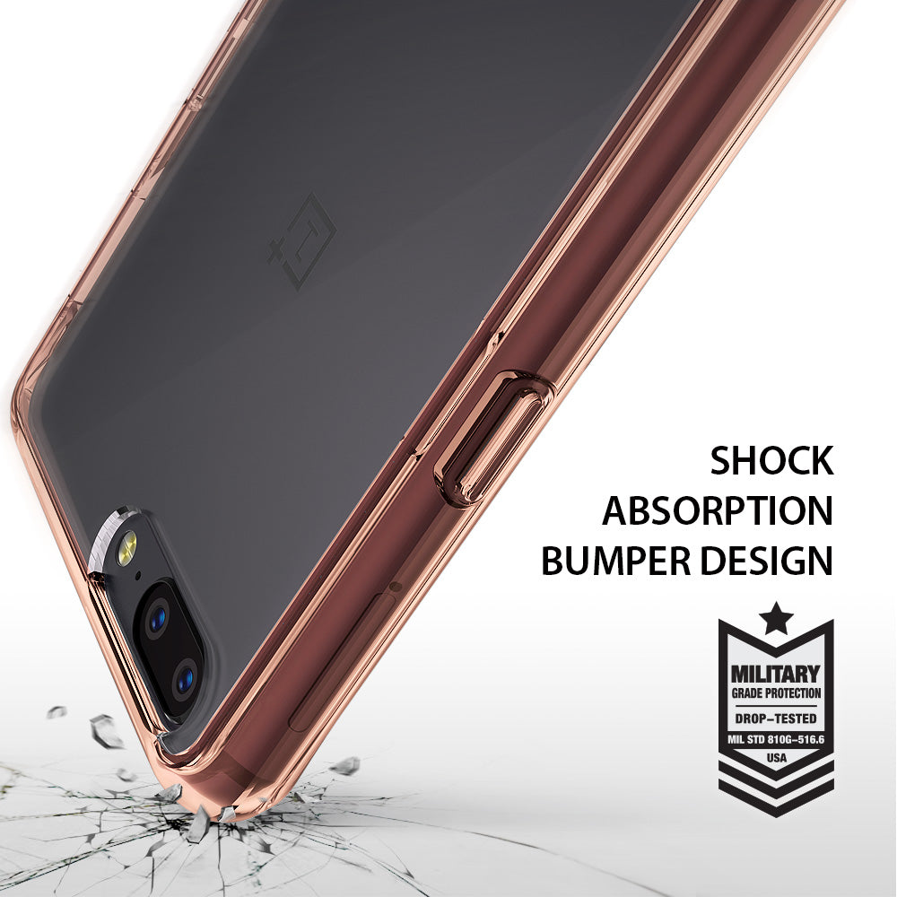 OnePlus 5 Case | Fusion - Rose gold shock-absorbent phone case with military-grade drop protection certification.