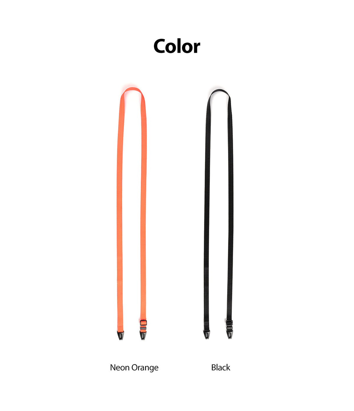 Shoulder Strap | Black / Neon Orange - Two shoulder straps in neon orange and black, each with adjustable clips on a white background.