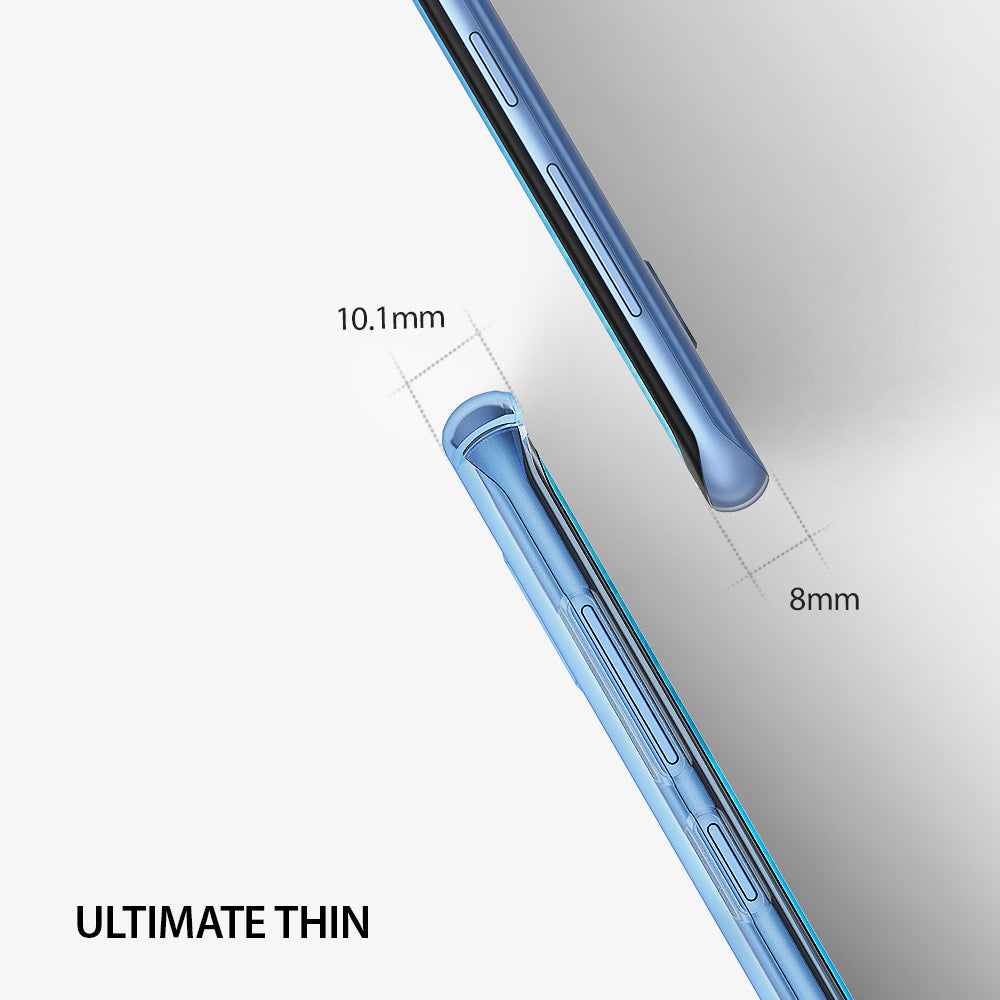 Galaxy S8 Plus Case | Slim - Blue phone case showing 8mm and 10.1mm thickness measurements for a slim profile.