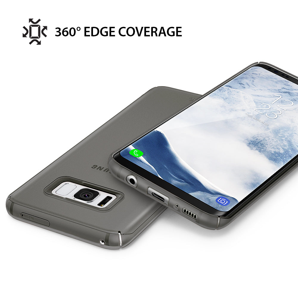 Galaxy S8 Plus Case | Slim - Frost gray slim phone case on a Galaxy S8 Plus showing 360-degree edge coverage.