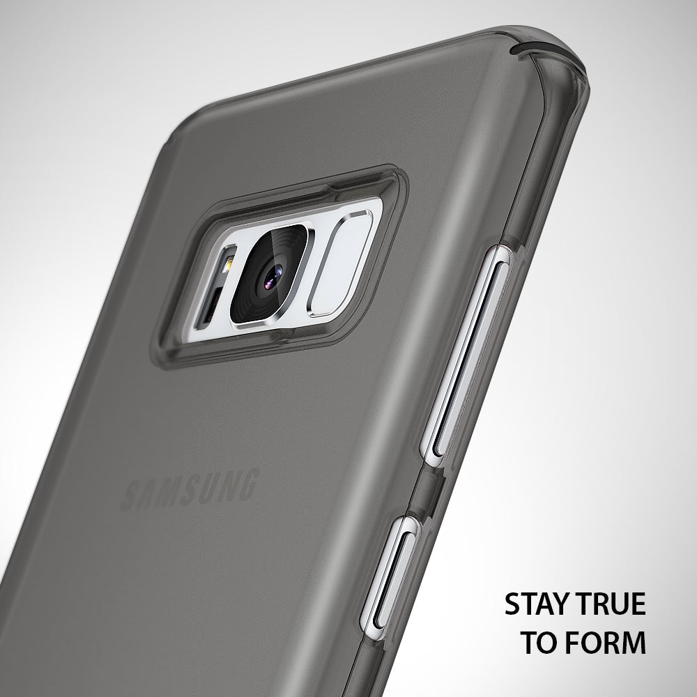 Galaxy S8 Plus Case | Slim - Frost gray slim case on a Galaxy S8 Plus showing the camera cutout and side buttons.