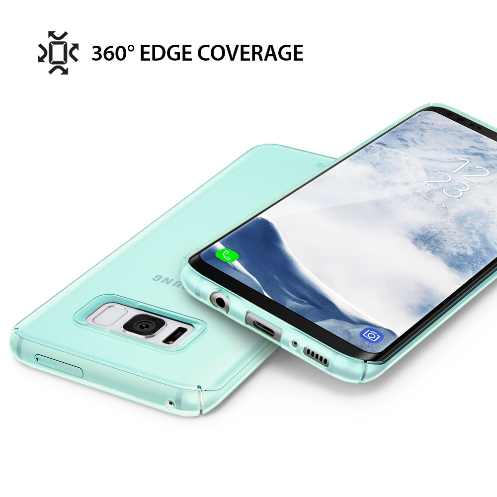 Galaxy S8 Plus Case | Slim - Mint green slim phone case on a Galaxy S8 Plus showing 360-degree edge coverage.