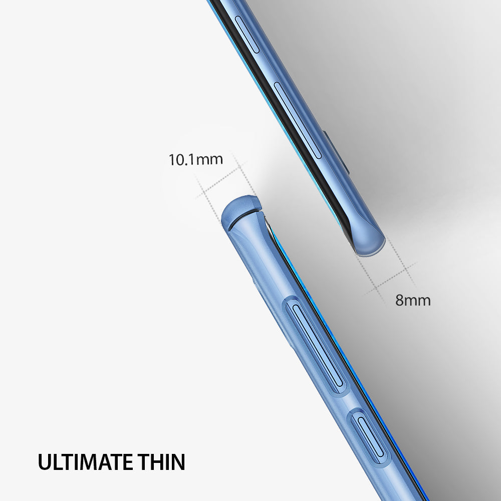Galaxy S8 Plus Case | Slim - Blue phone case showing 10.1mm and 8mm thickness measurements for a slim profile.