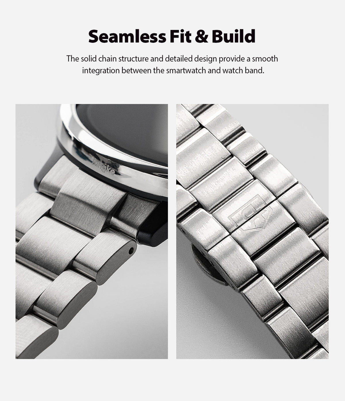 Galaxy Watch Active 2 44mm | Metal One Band - Close-up of a brushed metal watch band connected to a smartwatch case.
