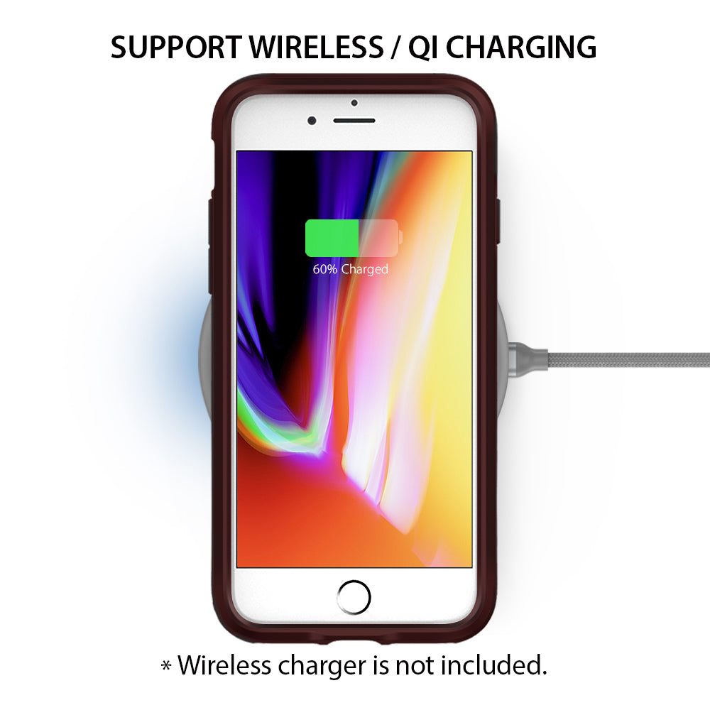 iPhone 8 Plus / 7 Plus Case | Wave - Smartphone in a protective case charging wirelessly on a pad with a 60% battery icon.