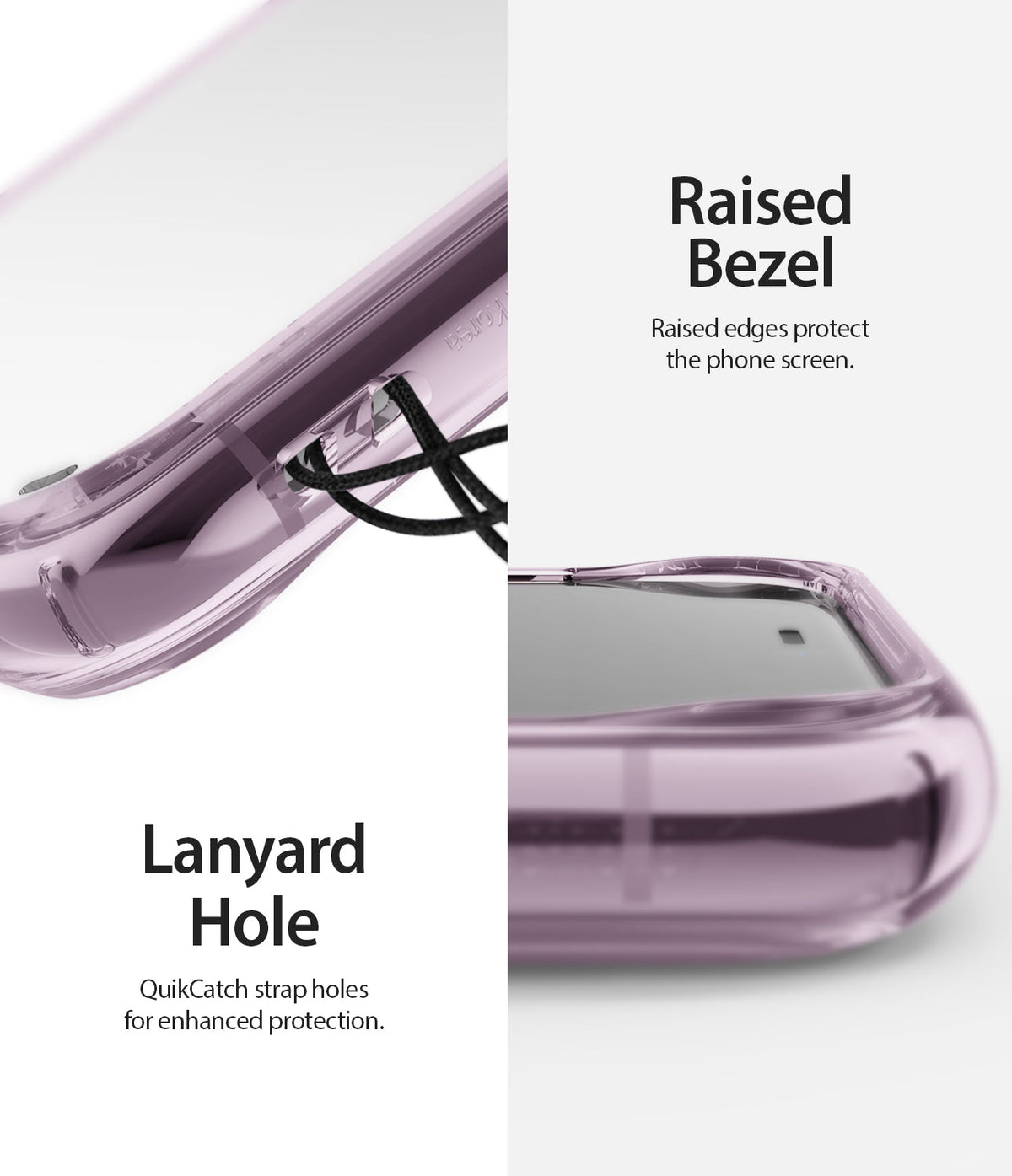 iPhone 11 Pro Max Case | Fusion - Lavender phone case showing a lanyard hole and a raised bezel for screen protection.