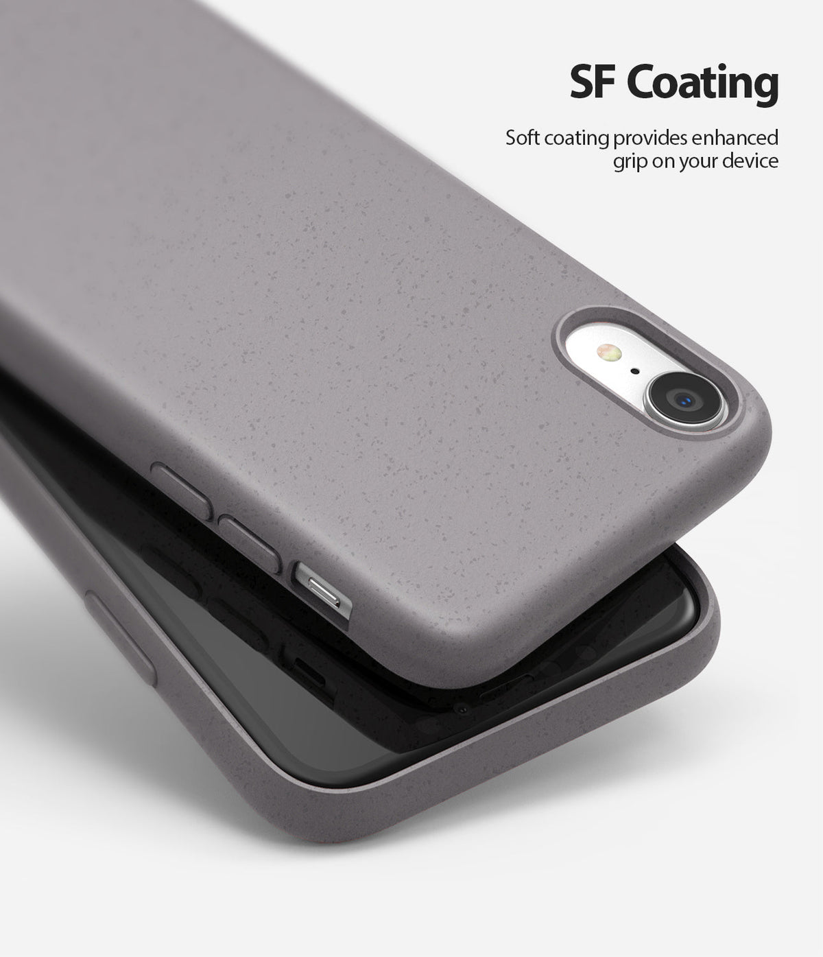 iPhone XR Case | Air-S - Gray speckled iPhone XR case with soft-touch SF coating for improved grip.