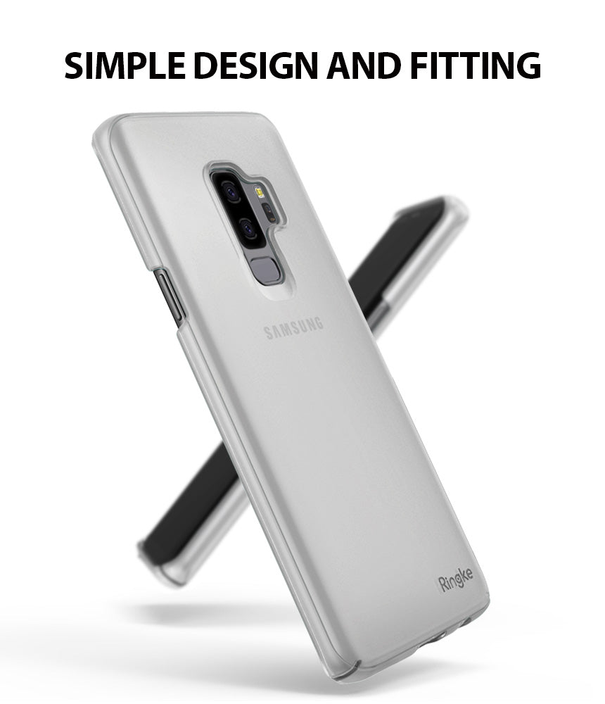 Galaxy S9 Plus Case | Slim - Frost white slim case on a Galaxy S9 Plus phone with a simple design and precise fit.