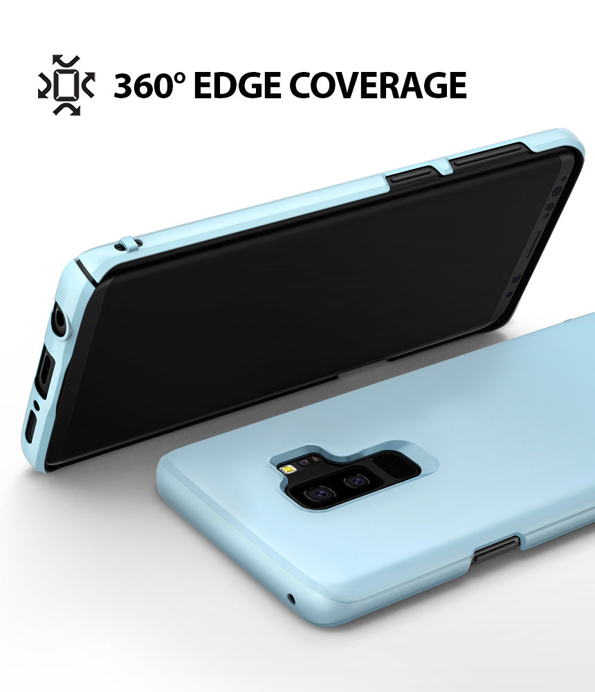 Galaxy S9 Plus Case | Slim - Light blue phone case showing 360-degree edge coverage for a Galaxy S9 Plus.