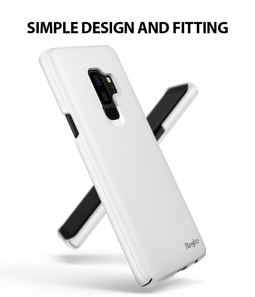 Galaxy S9 Plus Case | Slim - White Ringke slim phone case shown from the back and side against a white background.