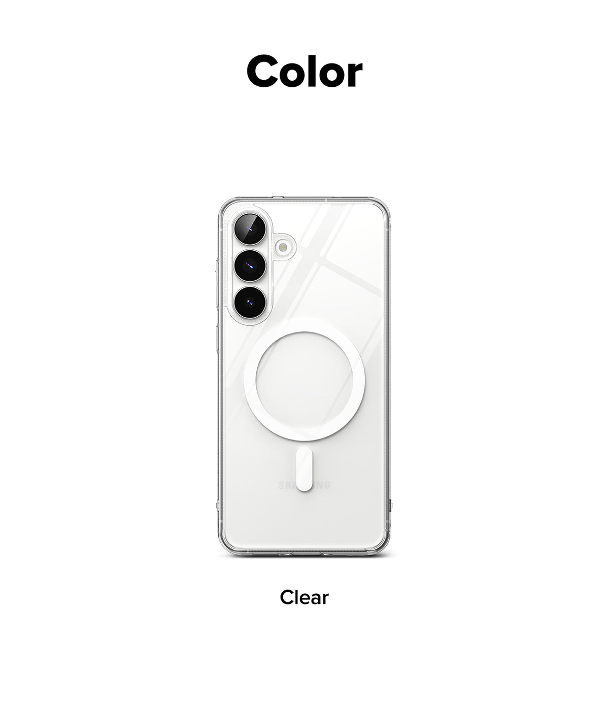 Galaxy S25 FE Case | Fusion Magnetic - Clear phone case with a white magnetic ring on the back for Galaxy S25 FE.