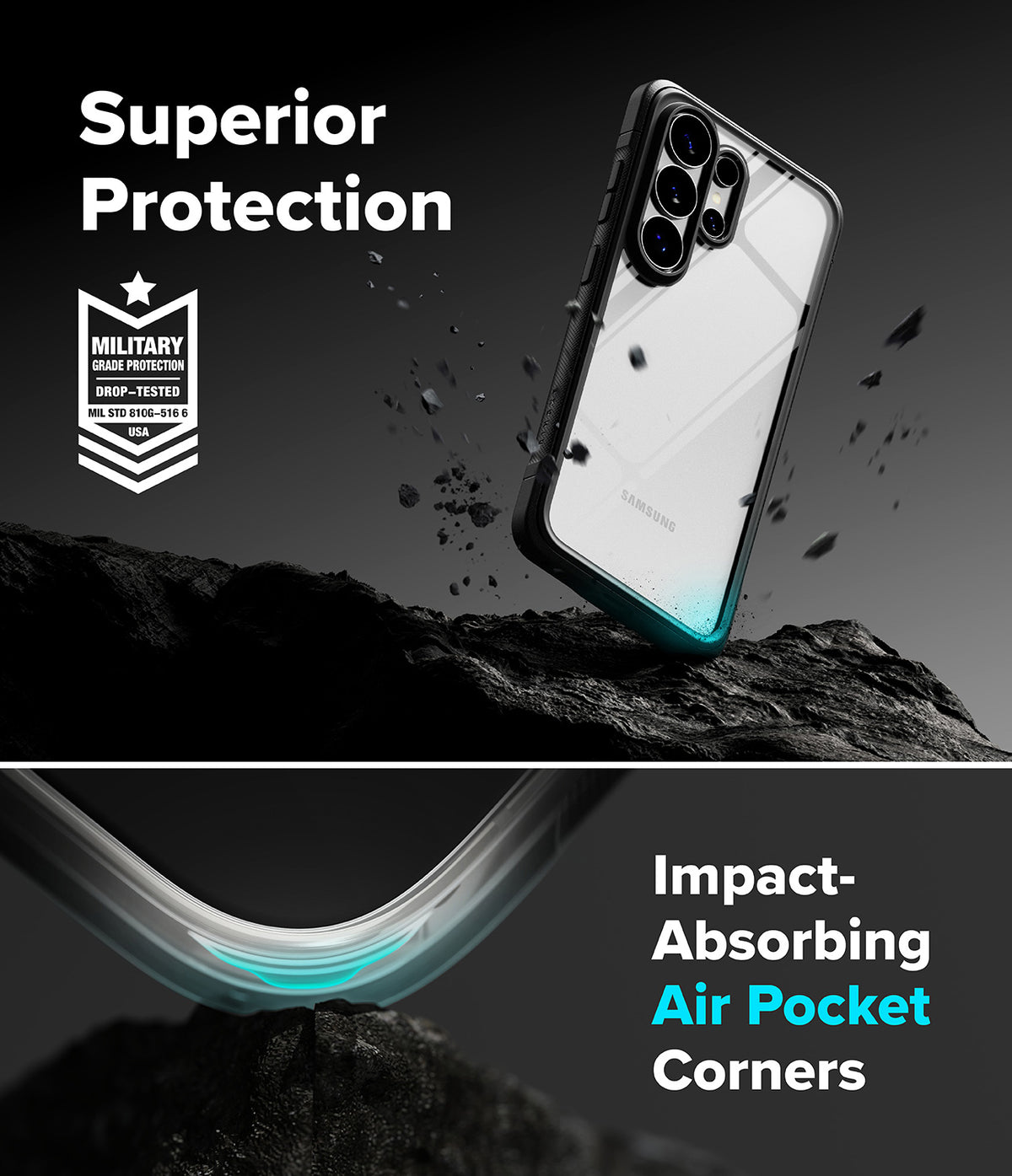 Galaxy S26 Ultra Case | Fusion Bold - Clear phone case with reinforced corners and military-grade drop protection.
