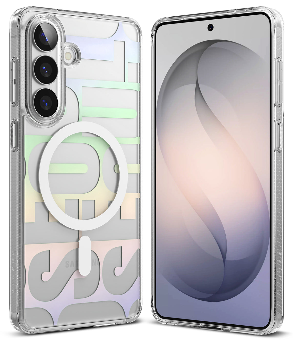 Galaxy S26 Plus Case | Fusion Design Magnetic - Clear phone case with magnetic ring and pastel typography back design.