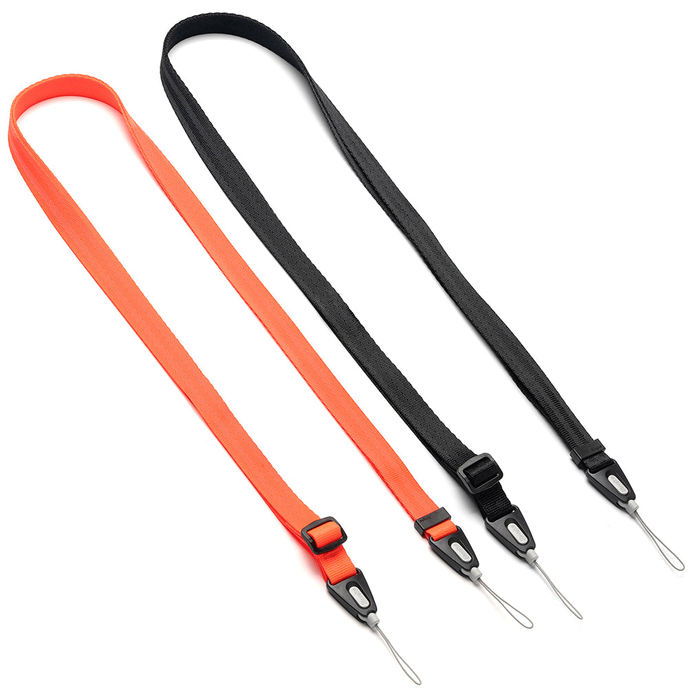 Shoulder Strap | Black / Neon Orange - One neon orange and one black adjustable nylon shoulder strap with loop connectors.