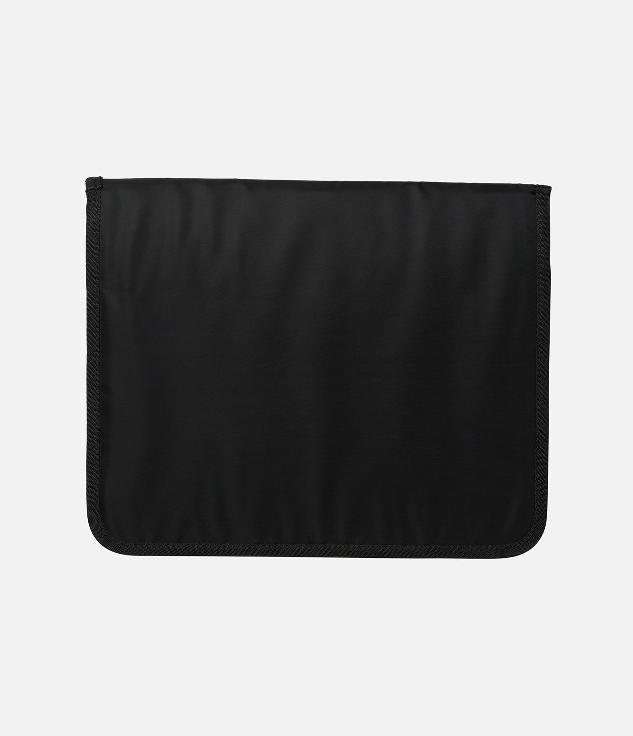 Pad Pouch | Slim Sleeve - A minimalist, rectangular black protective sleeve with reinforced fabric edges against a light background.