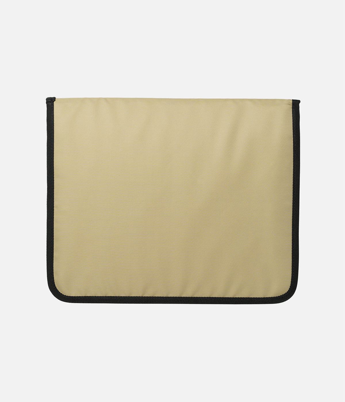 Pad Pouch | Slim Sleeve - A rectangular, tan-colored protective sleeve with black fabric trim against a light gray background.