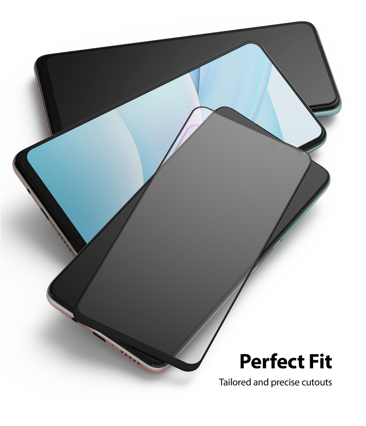 Mi 10T Lite 5G / 10i 5G Screen Protector | Invisible Defender - Mi 10T Lite 5G / 10i 5G Screen Protector - A transparent glass screen protector hovering over a smartphone screen.