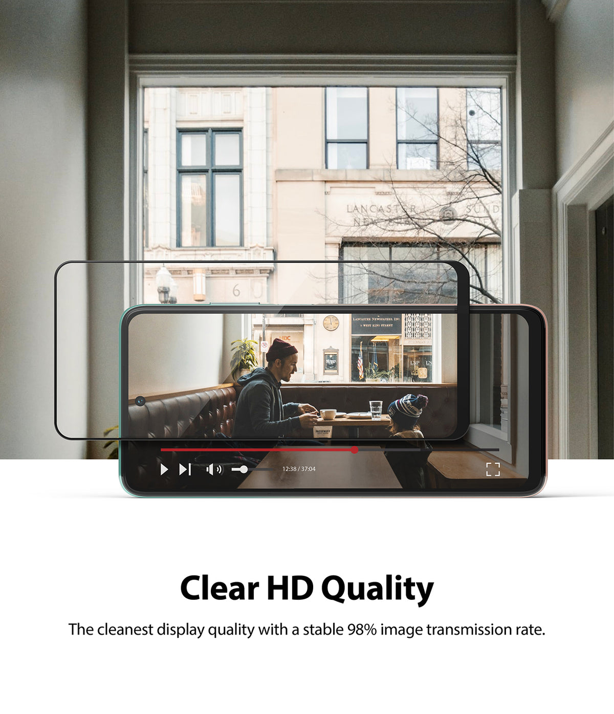 Mi 10T Lite 5G / 10i 5G Screen Protector | Invisible Defender - Mi 10T Lite 5G / 10i 5G Screen Protector - Transparent screen protector overlaying a smartphone playing a clear HD video.