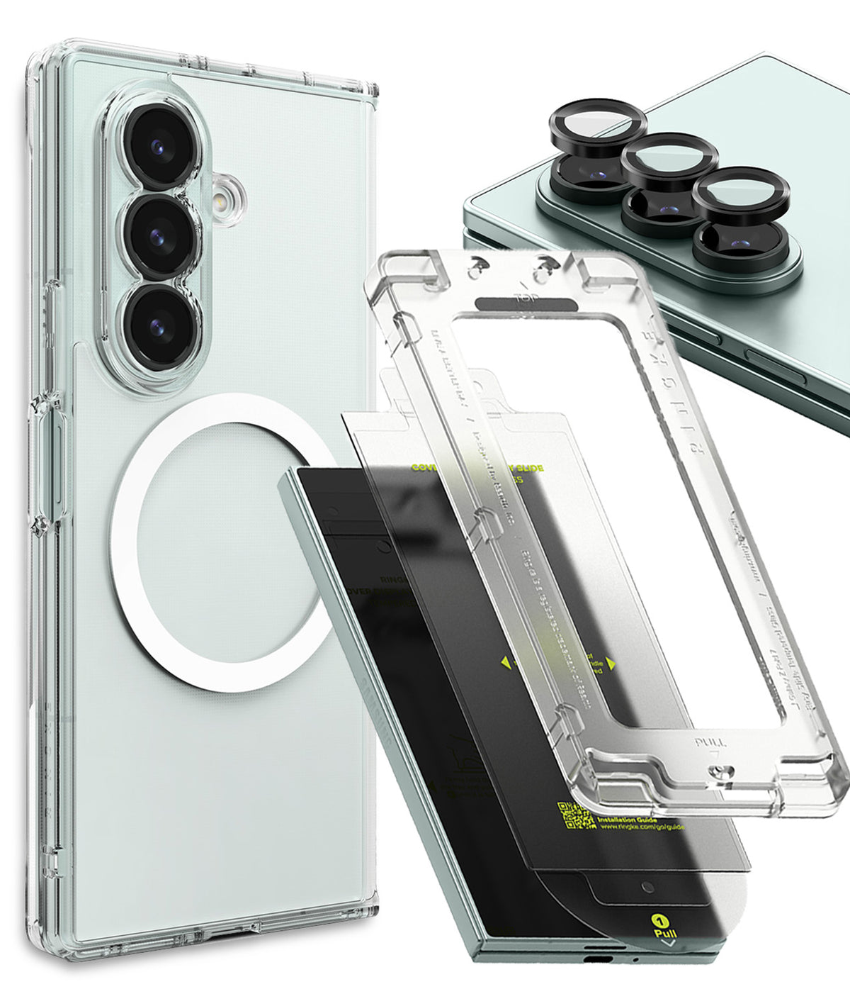Galaxy Z Fold 7 Case | Fusion Magnetic - Clear magnetic case, lens protectors, and screen installation kit for Z Fold 7.