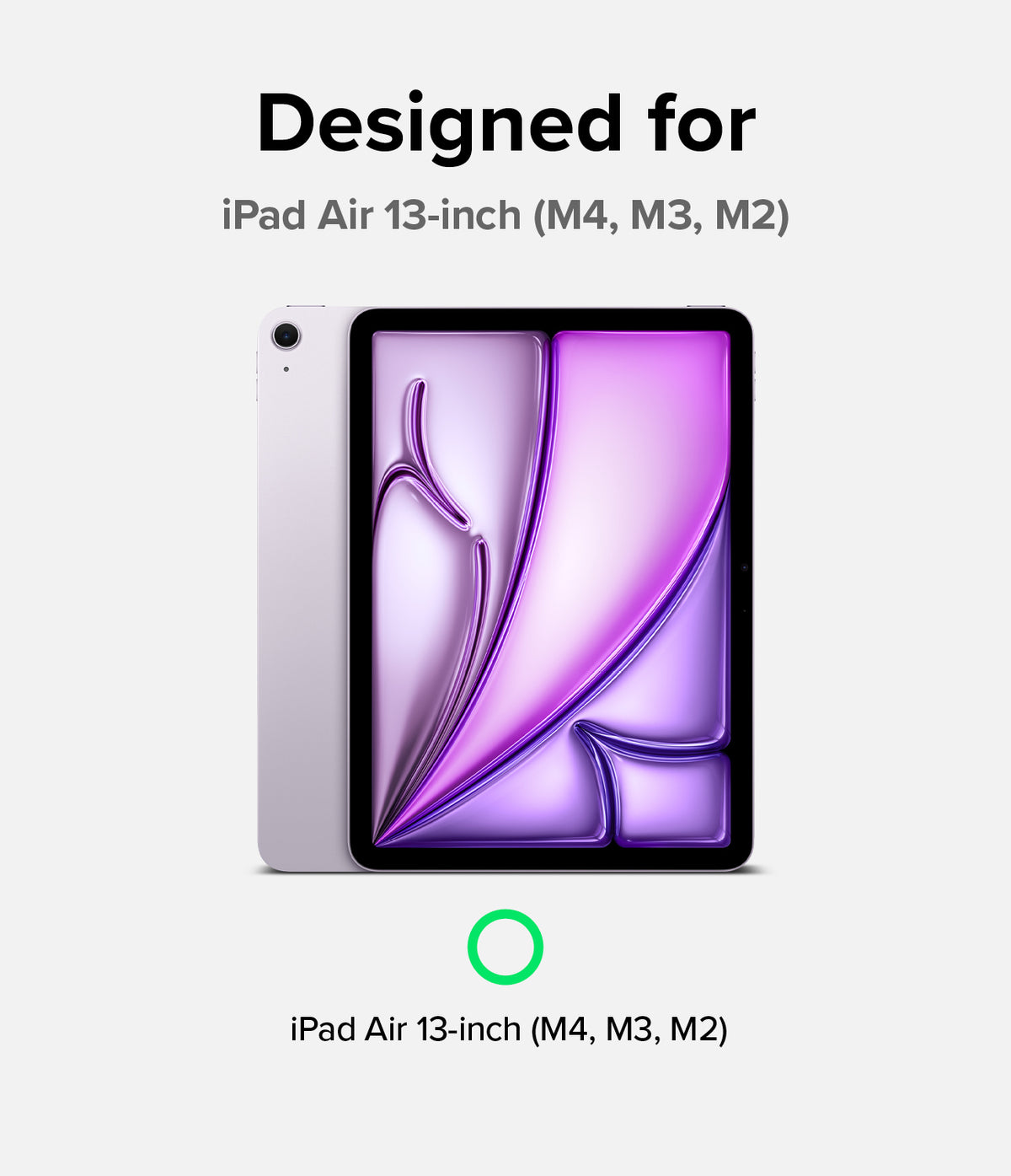Paper Touch Film Hard | iPad - iPad Air 13-inch with a purple abstract screen display and compatibility text.