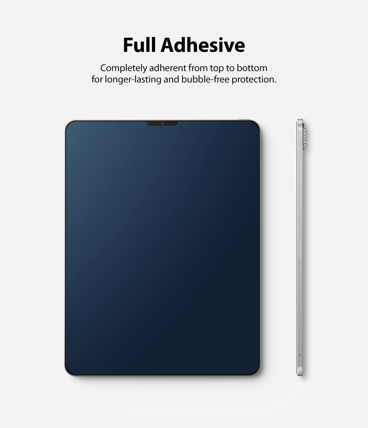 Paper Touch Film Soft | iPad - Front and side views of an iPad with a matte screen protector applied for bubble-free adhesion.