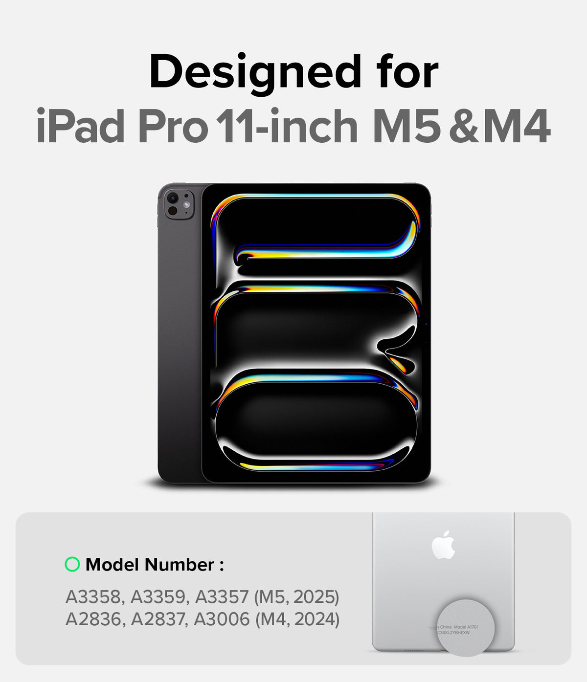 Paper Touch Film Soft | iPad - iPad Pro 11-inch M5 & M4 screen protector compatibility guide with model numbers listed.