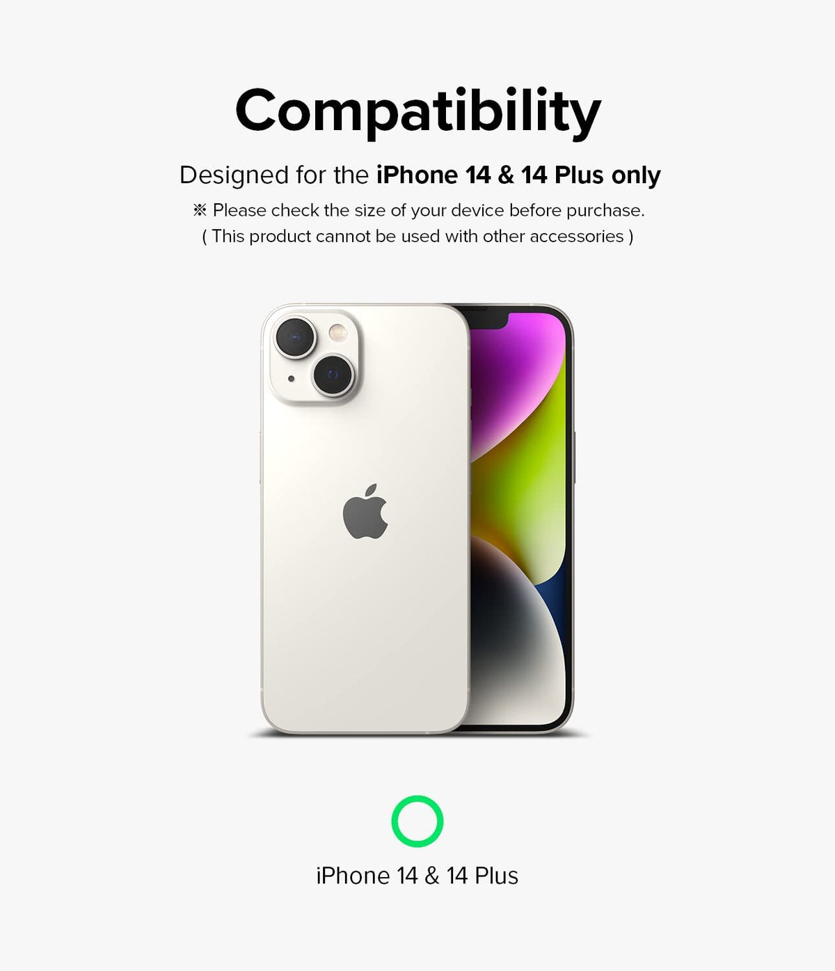 iPhone 14 Plus / 14 | Camera Lens Frame Glass - iPhone 14 Plus / 14 Camera Lens Frame Glass - Compatibility graphic for iPhone 14 and 14 Plus showing the phone model.