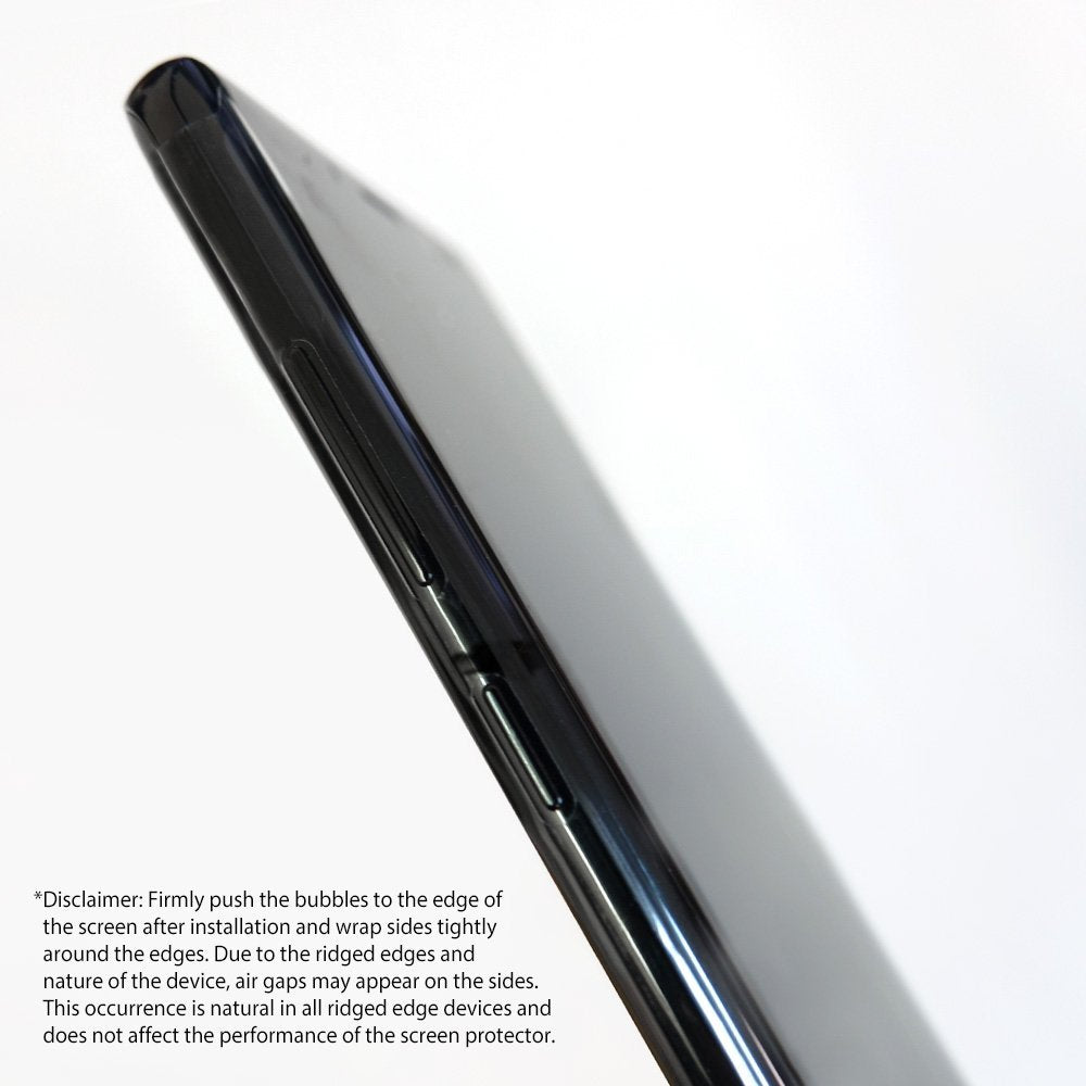 Xperia XZ1 Compact Screen Protector | Invisible Defender - Xperia XZ1 Compact Screen Protector - Close-up side view of a smartphone with a screen protector applied, showing edge fit.