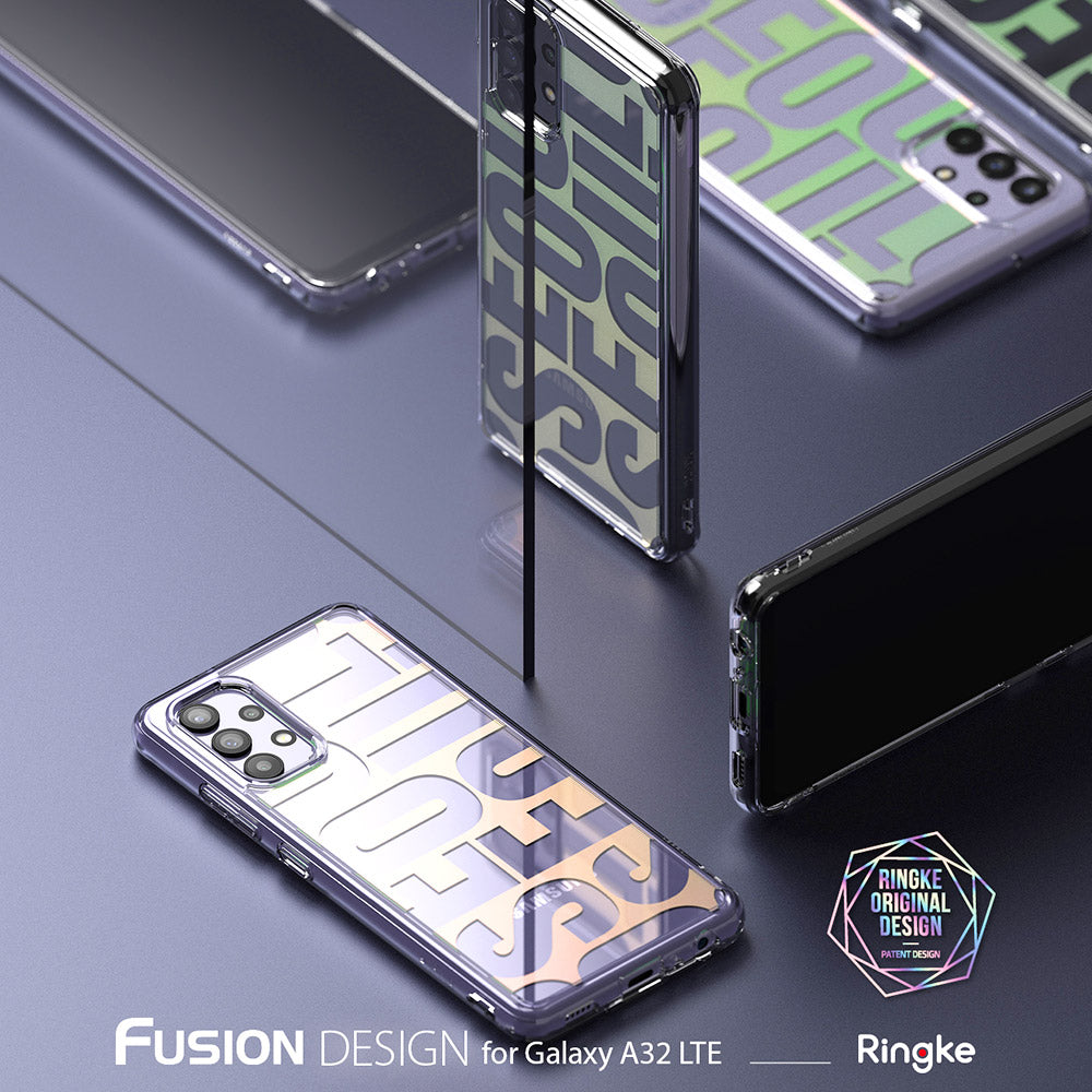 Galaxy A32 4G Case | Fusion Design - Seoul - Clear phone cases with bold Seoul typography on a dark blue surface.