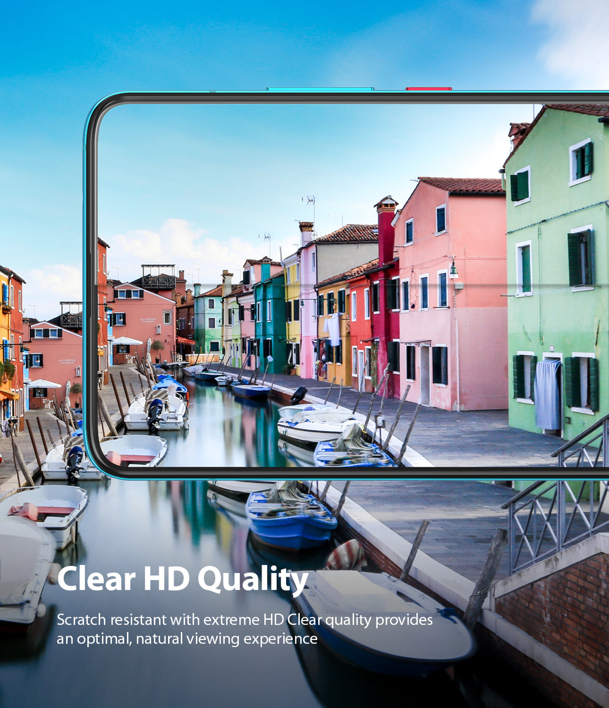 Redmi K30 Pro / Poco F2 Pro Screen Protector | Dual Easy Film - Redmi K30 Pro / Poco F2 Pro Screen Protector - Smartphone displaying a vibrant, high-definition canal scene in Burano.