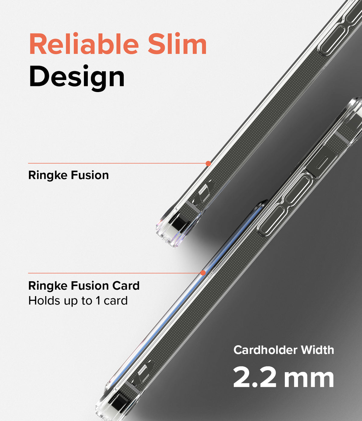 iPhone 12 Pro Max Case | Fusion Card - Clear phone case with a 2.2mm slim cardholder slot for one card.