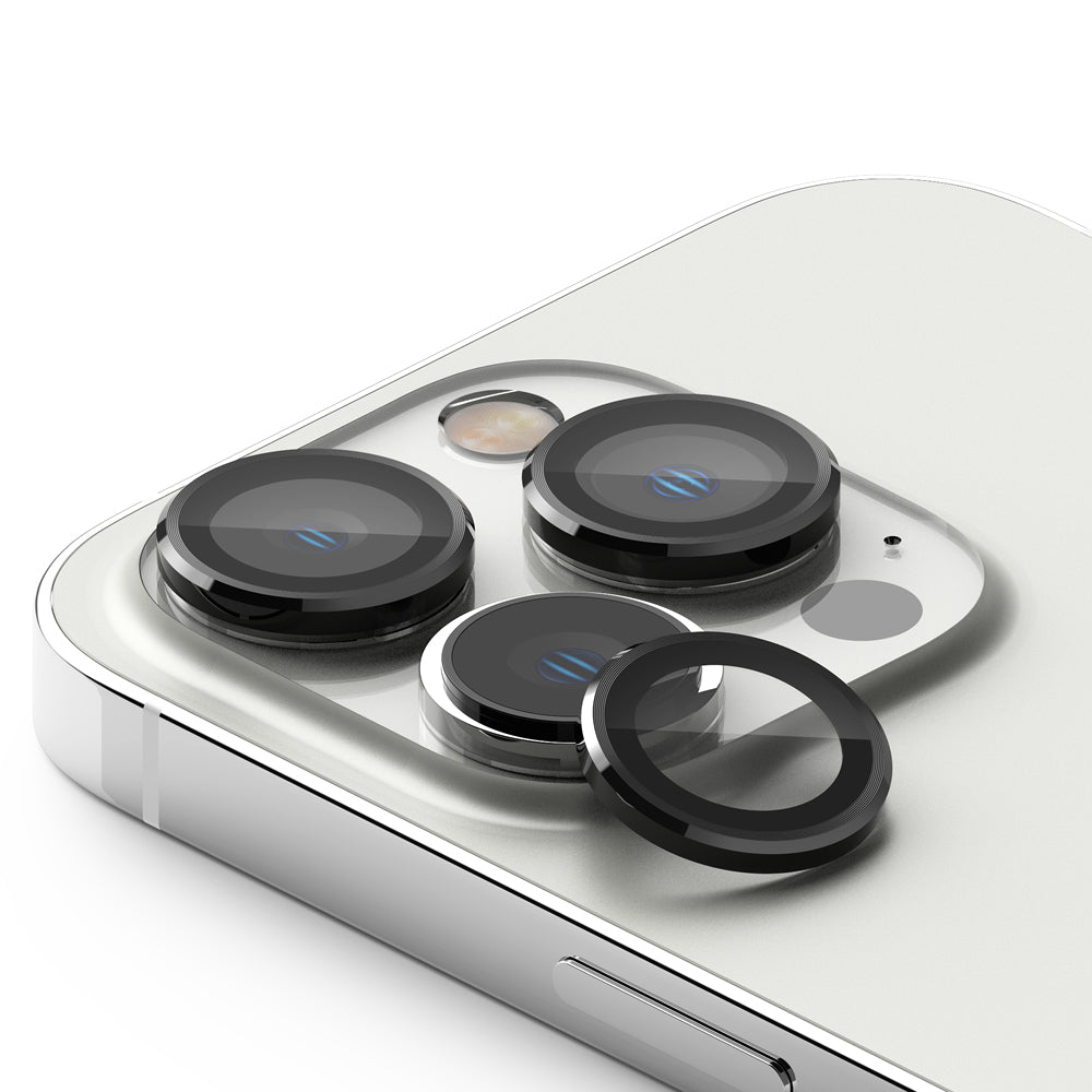 iPhone 14 Pro Max / 14 Pro | Camera Lens Frame Glass - Protective black glass rings applied to iPhone camera lenses.