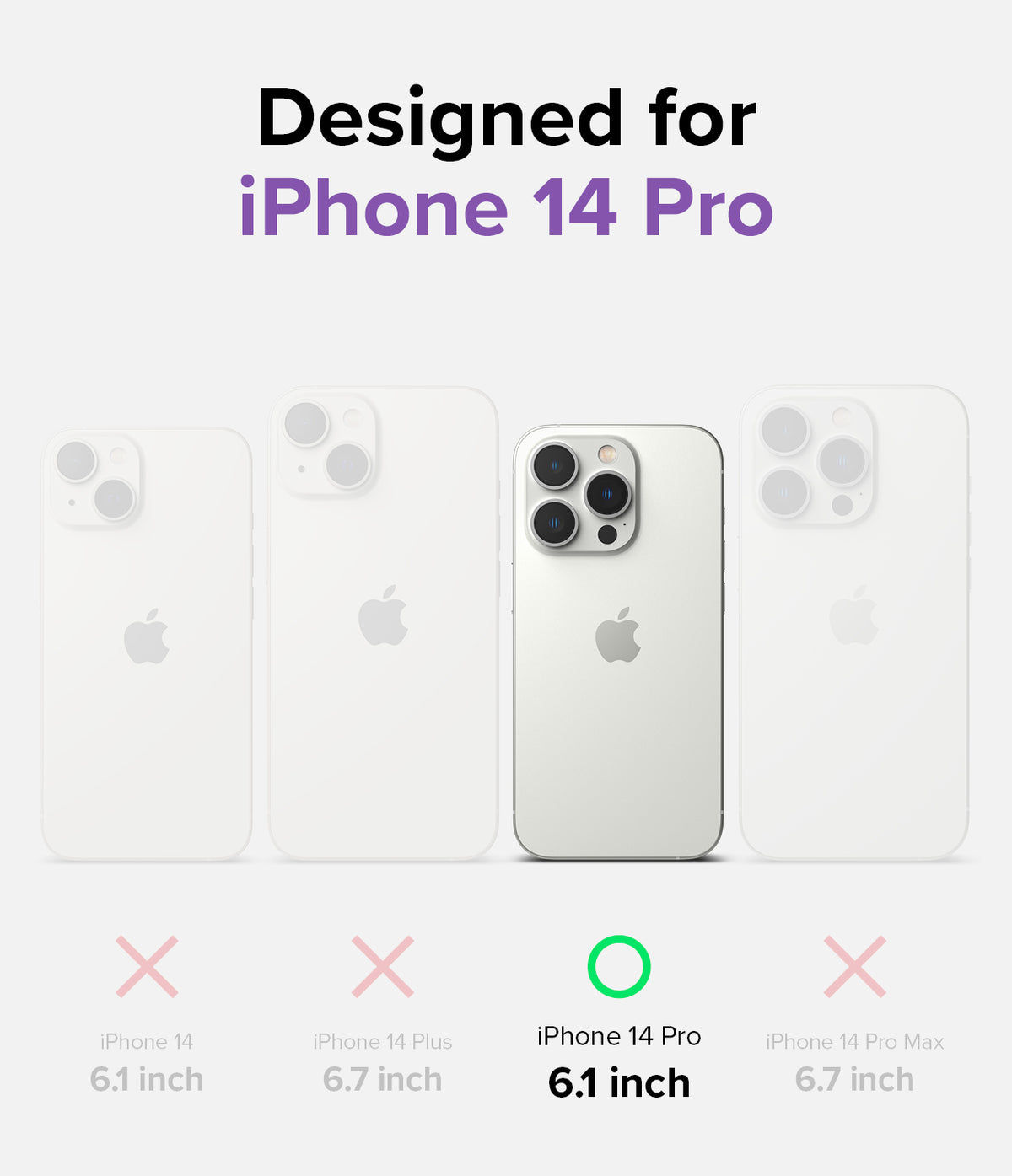 iPhone 14 Pro Case | Fusion Magnetic Matte - Comparison chart highlighting iPhone 14 Pro compatibility with a green check.