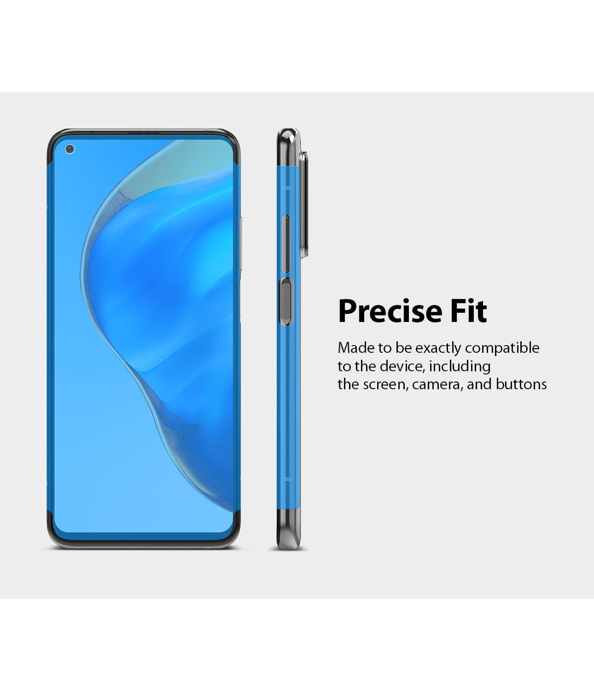 Mi 10T / 10T Pro Screen Protector | Dual Easy Film - Mi 10T / 10T Pro Screen Protector - Front and side views of a smartphone showing a precise screen protector fit.