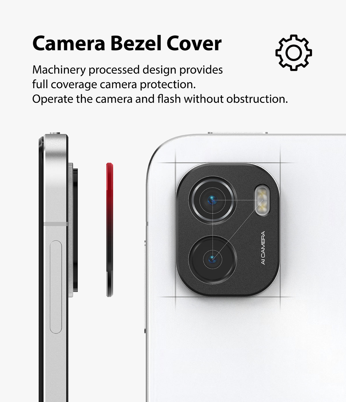 Xiaomi Pad 5 / 5 Pro | Camera Styling - A black camera bezel cover being applied to the rear camera module of a tablet.