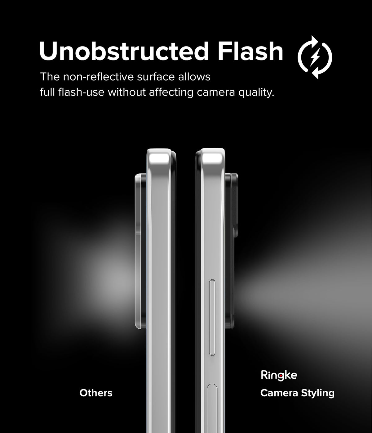 Redmi Note 11 Pro / 11 Pro 5G | Camera Styling - Side-by-side comparison showing Ringke camera cover allowing clear flash.