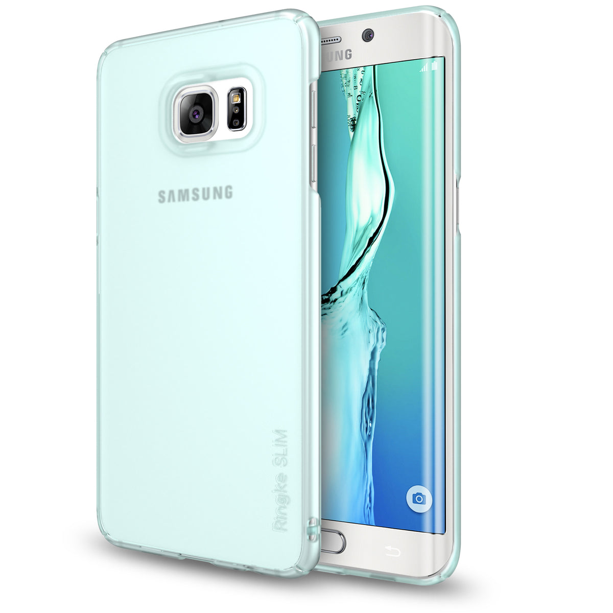Galaxy S6 Edge Plus Case | Slim - Mint-colored slim protective case on a Samsung Galaxy S6 Edge Plus smartphone.
